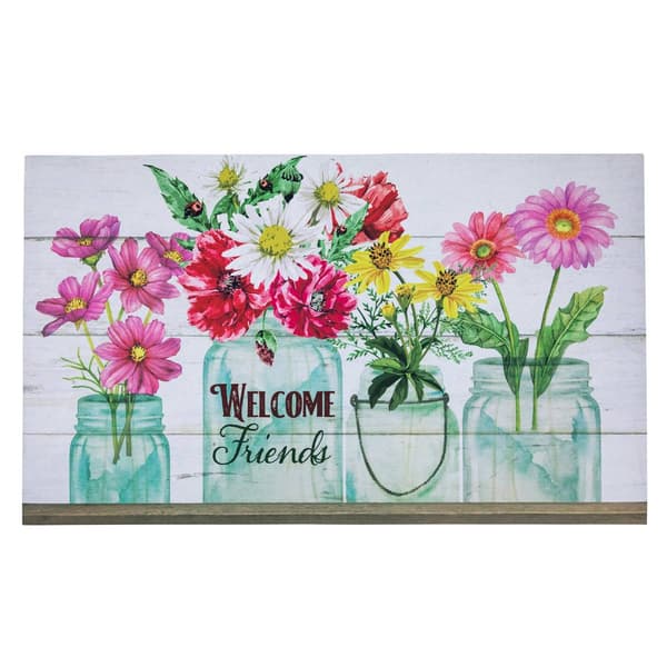 Northlight Seasonal Welcome Friends Spring Bouquet Doormat - image 