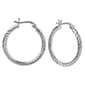 Sterling Silver Diamond Cut Hoop Earrings - image 1