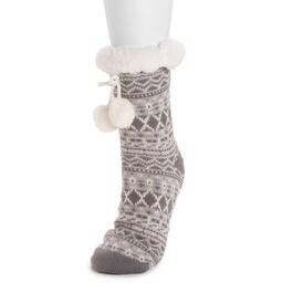 Womens MUK LUKS&#40;R&#41; Tall Cabin Slipper Socks - Greyscale