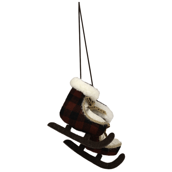 Northlight Buffalo Plaid Ice Skates Christmas Ornament - 4in.
