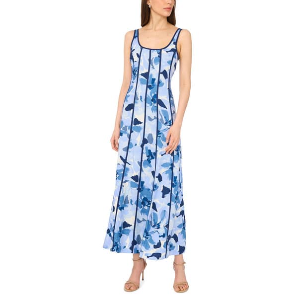 Womens MSK S/L Print Seam Down Linen Midi - image 