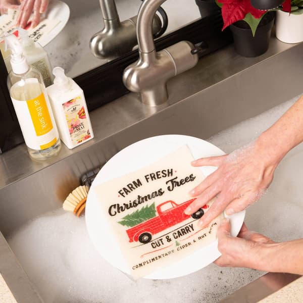 DII&#174; Christmas Truck Swedish Dishcloths - Set of 3