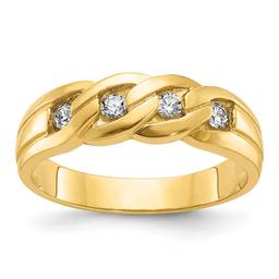 Mens Gentlemens Classics(tm) 14kt. Gold Link 1/4ct. Diamond Ring