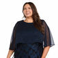 Plus Size R&M Richards Glitter Lace Gown with Chiffon Capelet - image 2