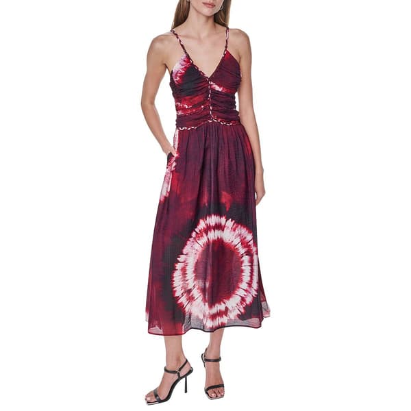 Womens DKNY Sleeveless V Neck Firework Tie Dye Midi Dress - image 