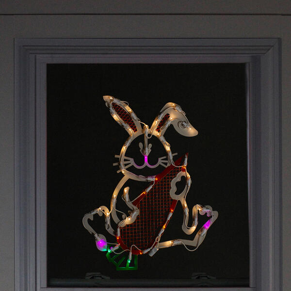 Northlight Seasonal LED Easter Bunny and Carrot Window Silhouette