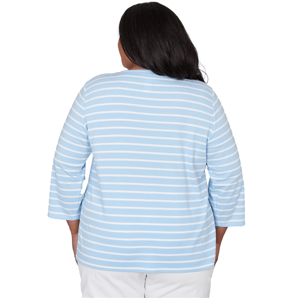 Plus Size Alfred Dunner Classics 3/4 Sleeve Butterflies Blouse