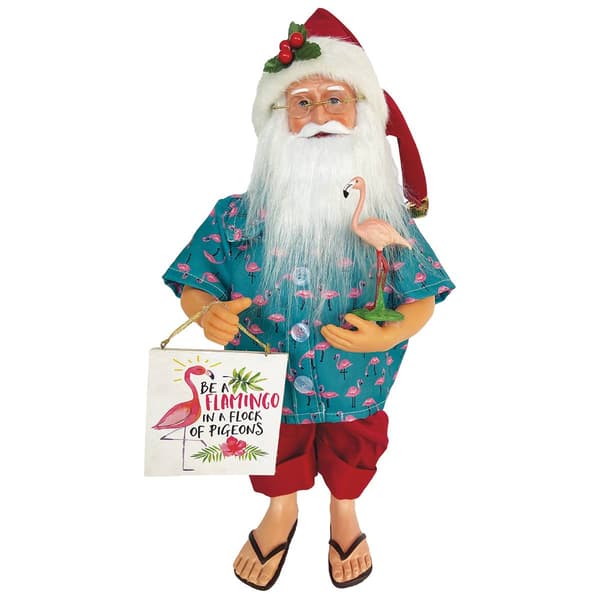 Santa''s Workshop 15in. Flamingo Santa Claus - image 