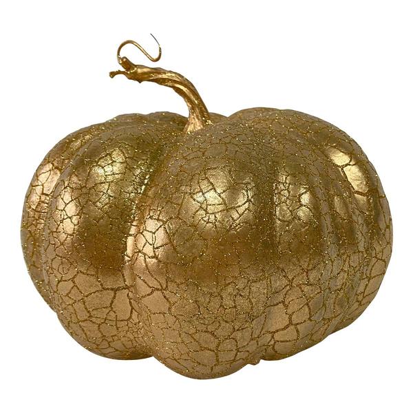 Northlight Seasonal 7in. Gold Crackled Fall Pumpkin Decoration