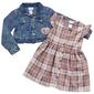 Girls &#40;4-6x&#41; Little Lass 2pc. Plaid Dress w/ Denim Jacket - image 1