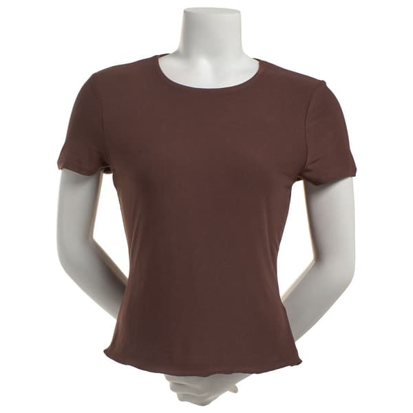 Juniors Derek Heart Short Sleeve Hourglass Double Layered Tee - image 