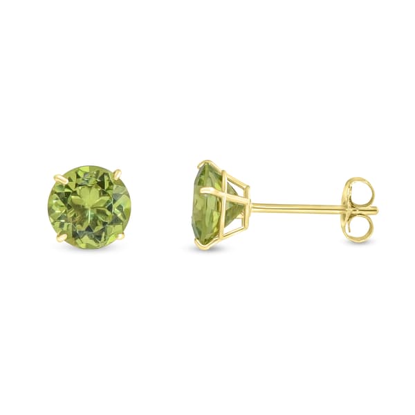 Gemstone Classics&#40;tm&#41; 14kt. 6mm Peridot Stud Earrings - image 