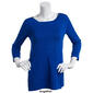 Womens Cable & Gauge 3/4 Sleeve Zip Shoulder Pullover Sweater - image 3