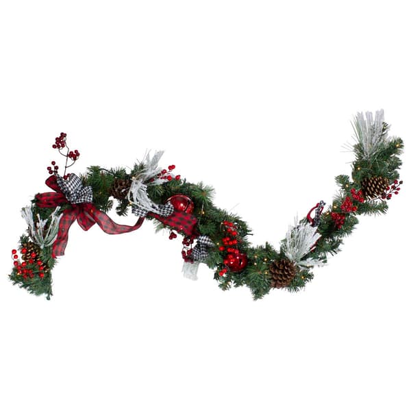 Northlight Seasonal 6ft. Pre-Lit Plaid Artificial Garland - image 