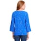 Plus Size Ali Miles 3/4 Sleeve V Neck Leaf Embroidery Blouse - image 2