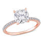 Diamond Classics&#40;tm&#41; 14kt. Rose Gold Cushion Moissanite Ring - image 1