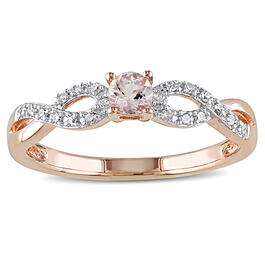Gemstone Classics&#40;tm&#41; Diamond & Round Morganite Infinity Ring