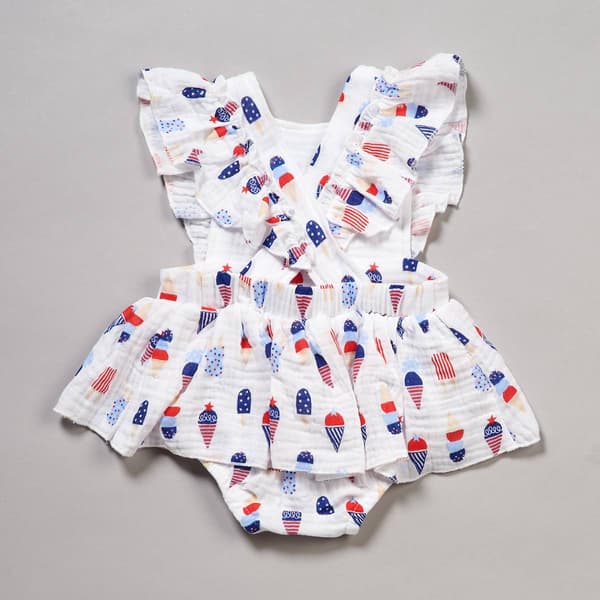Baby Girl (3-9M) Baby Essentials Ice Cream Americana Romper