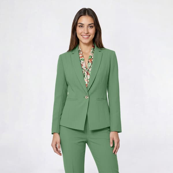 Womens Kasper Long Sleeve One Button Blazer with Sleeve Slit - image 