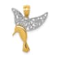 Gold Classics&#40;tm&#41; 14kt.  Gold & Rhodium Hummingbird Pendant - image 1