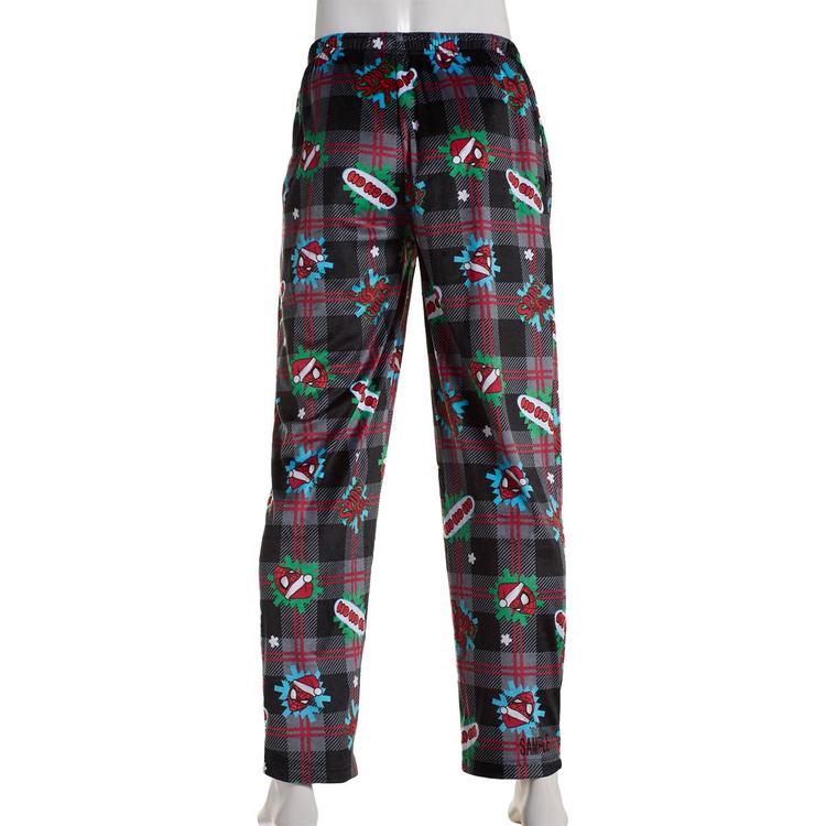 Mens Marvel Spider-Man Festive Plaid Pajama Pants