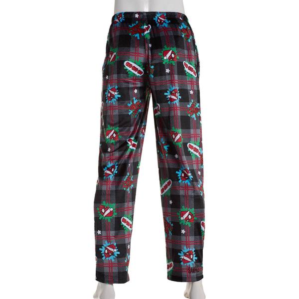 Mens Marvel Spider-Man Festive Plaid Pajama Pants