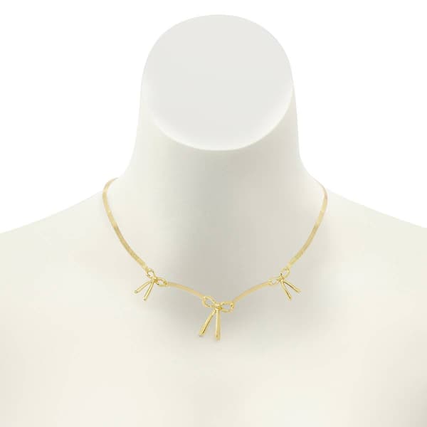 Steve Madden Gold-Tone Bow Bib Necklace