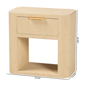 bali & parl Beauford Grasscloth 1-Drawer Nightstand with Shelf - image 10