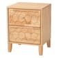 Baxton Studio Hosea Japandi Carved Honeycomb 2-Drawer Nightstand - image 1