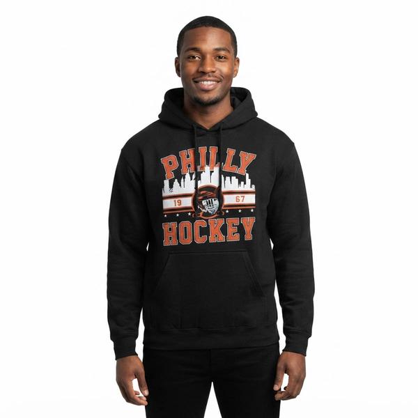 Mens Tailgate Phladelphia Hockey Skyline Philly Hoodie - image 