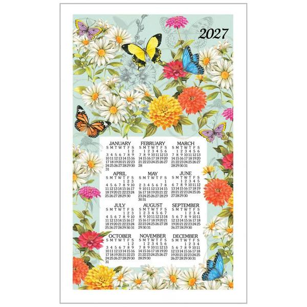 Kay Dee 2027 Butterfly Garden Calendar Towel - image 