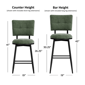 HH2 Home Beau Adjustable Height Swivel Stool with Tufted Back - image 6