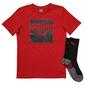 Boys &#40;8-20&#41; Puma Crew Socks & Short Sleeve Tee - Medium Red - image 1