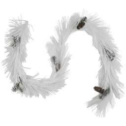 Northlight 6ft. White Flocked Christmas Garland with Pine Cones