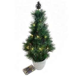 16in. Pre-Lit Artificial Christmas Tree with Pinecones