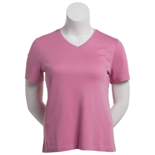 Petite Hasting & Smith Short Sleeve Solid V-Neck Tee