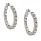 Silver Plated & Cubic Zirconia Hoop Earrings - image 1