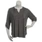 Plus Size Notations 3/4 Sleeve Chain Link Pintuck Yoke Blouse - image 1