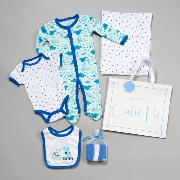 Baby Boy &#40;NB-9M&#41; Cutie Pie 9pc. Lil Brother Dino Hanging Gift Set - image 