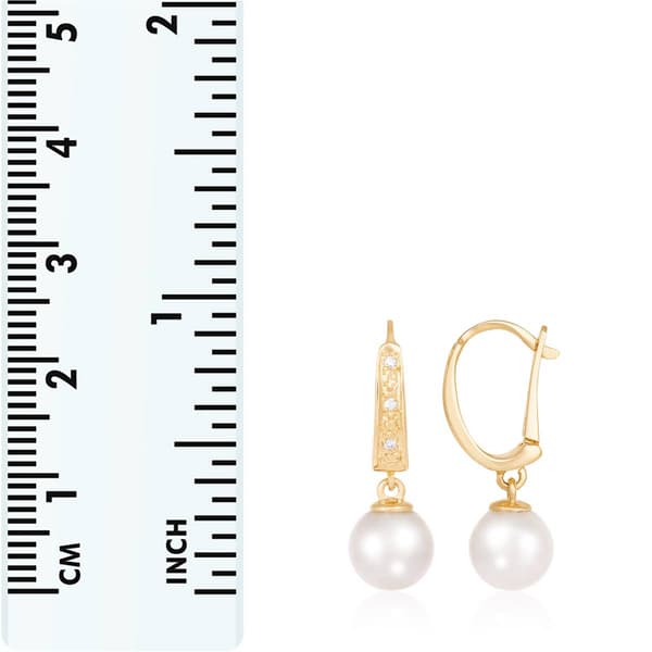 Splendid Pearls 14kt. Gold Akoya Pearl &amp; Diamond Earrings