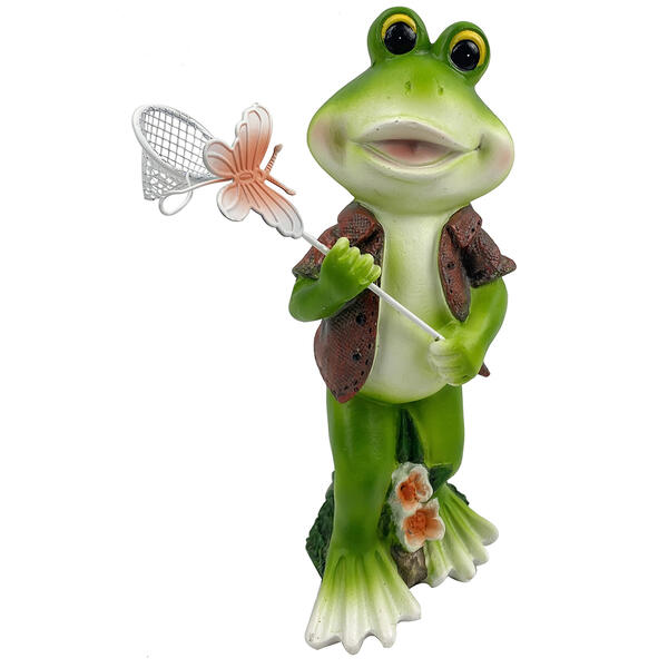 Frog Catching a Butterfly Statue - image 