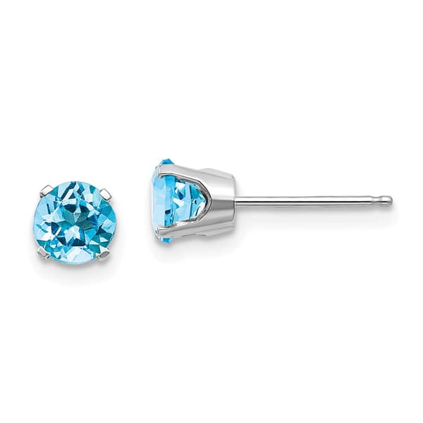 Gemstone Classics&#40;tm&#41; White Gold 5mm. Citrine Stud Earrings - image 