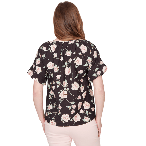 Womens Emaline Enchanted Bloom Keyhole Neck Floral Blouse