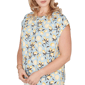 Plus Size Emaline Key Items Cap Sleeve All Over Lemon Blouse - image 4