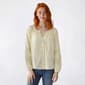Juniors Wallflower Long Sleeve Elodie Gauze Lace Trim Peasant Top - image 1