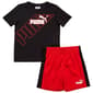 Boys (4-7) Puma 2pc. Tee & Mesh Short Set - Puma Black - image 1