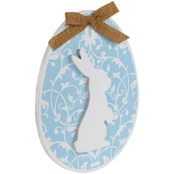 Northlight Seasonal Easter Egg w/ Bunny & Burlap Bow Wall Décor