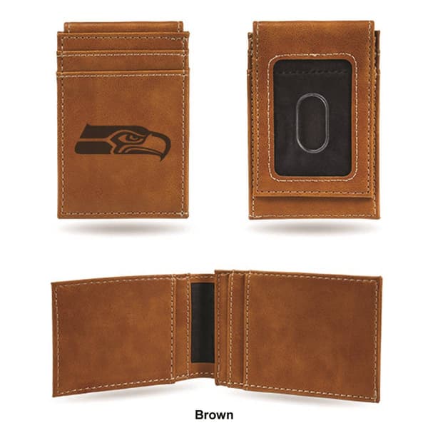 Mens NFL New Orleans Saints Faux Leather Front Pocket Wallet
