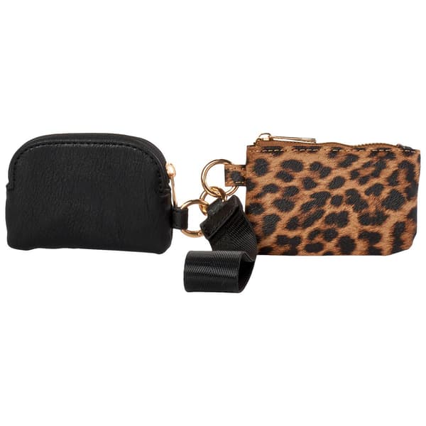 Womens DS Fashion 2 Piece Cardcase With Wristlet - Leopard/Black - image 