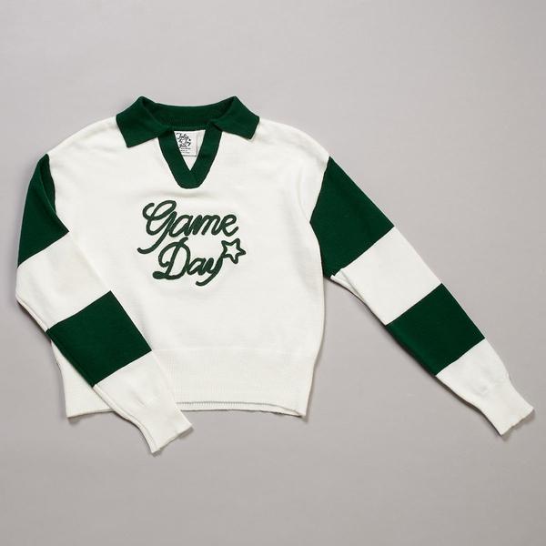 Girls (7-16) Jolie & Joy Long Sleeve Game Day Collared Sweater - image 